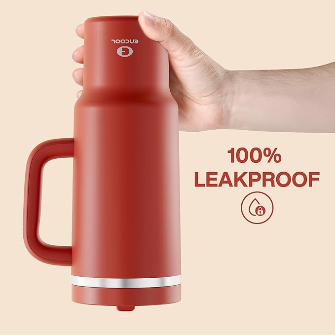 40 oz Tumbler with Handle and Straw: Stainless Steel Insulated Tumbler Keeps Cold for 24 Hours, Leakproof Travel Cup Fits in Cup Holder and BPA-Free, Medium Carmine