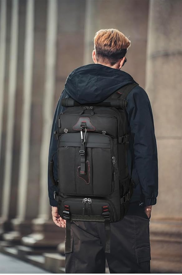 Travel Backpack for Men & Women, 60L Extra Large Backpack Durable Convertible Duffle Bag Fit for 18 Inch Laptop with Shoe Compartment, Wet Pocket