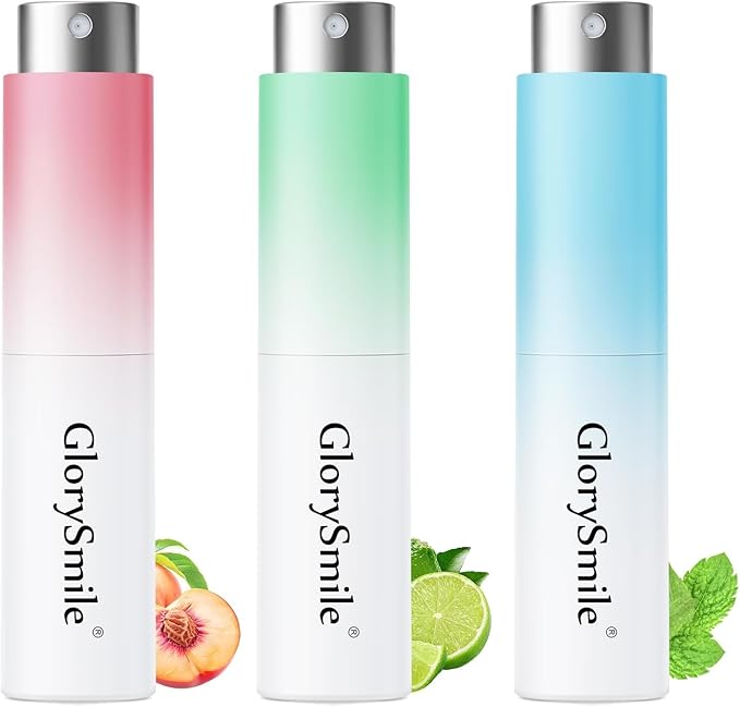 Breath Spray, Mouth Spray Breath Fresheners, Sugar-Free, Bad Breath for Adults, Mint, Peach, and Lemon Flavors, 3 Bottles (1 of Each Flavor)