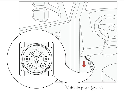 MasTrack | 6 pin / 9 pin Adapter | Cable J1939 to J1708 | 1 Foot | Adapter for Trucks and Cars |…