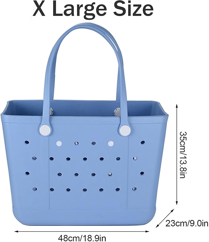 X Large Beach Bag, Oversized Rubber Beach Bag, Washable Open Tote Bag Durable Tote Travel Bags