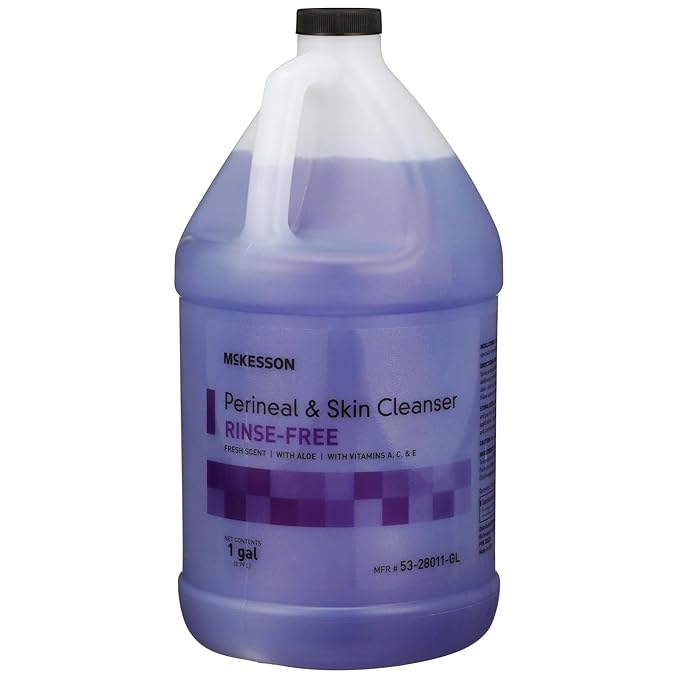 McKesson Perineal Skin Cleanser with Aloe, 1 Gallon [Pack of 4] Rinse-Free Body Wash for Incontinence or Ostomy Care, Fresh Scent