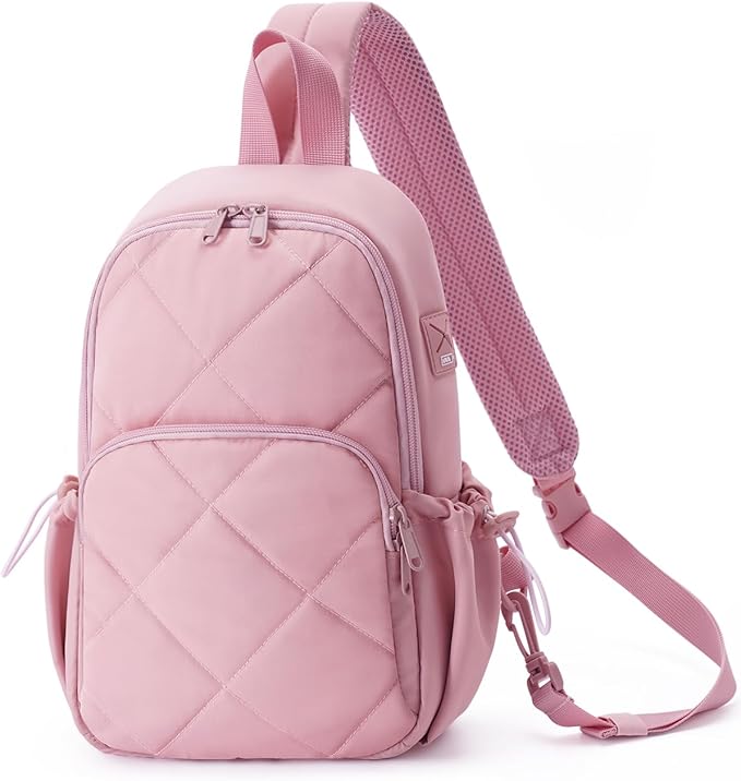 Wandering Nature Sling Bag for Women Lightweight Quilted Crossbody Bag Fits for 11" Tablet with Breathable Back Panel Anti Theft Pocket Padded Strap USB Charge Port, Ideal for Travel, Daily Use