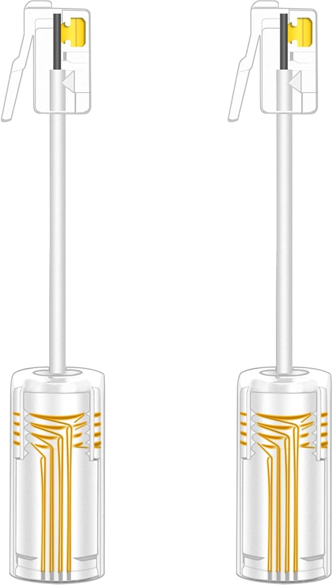 NECABLES 2Pack Phone Cord Detangler for Landline Telephone Handset Cord Detangler for Desk Phone RJ9 4P4C Male to Female White