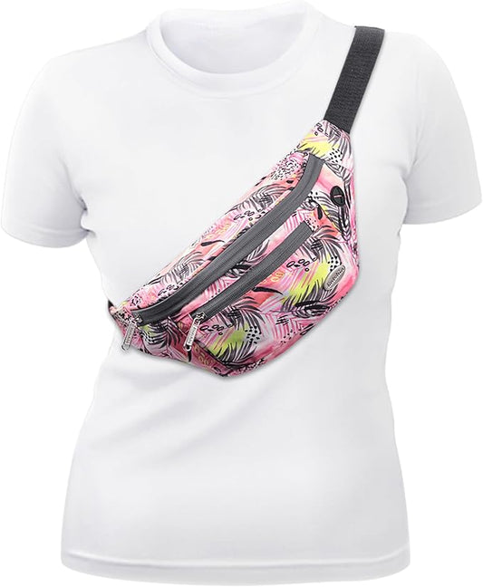 Entchin Fanny Pack for Women Men,Crossbody Belt Bag with 4-Zipper Pockets,Adjustable Waist Bag Pack,One of the Most Popular Travel Essential Gifts for Walking,Traveling,Cycling