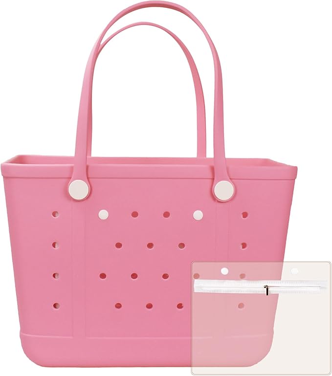 X Large Beach Bag, Oversized Rubber Beach Bag, Washable Open Tote Bag Durable Tote Travel Bags