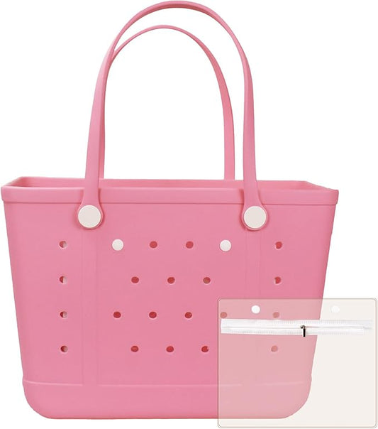 X Large Beach Bag, Oversized Rubber Beach Bag, Washable Open Tote Bag Durable Tote Travel Bags