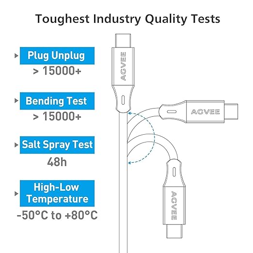 AGVEE 2 Pack 3ft Coiled Short USB-C to USB-C Charging Cable [USB-IF Certified] 60W PD Fast Charger Cord in Car for iPhone 16/15 CarPlay, Galaxy S25 S24 S23 S22 S21 S10 S9 S8, Google Pixel, Black