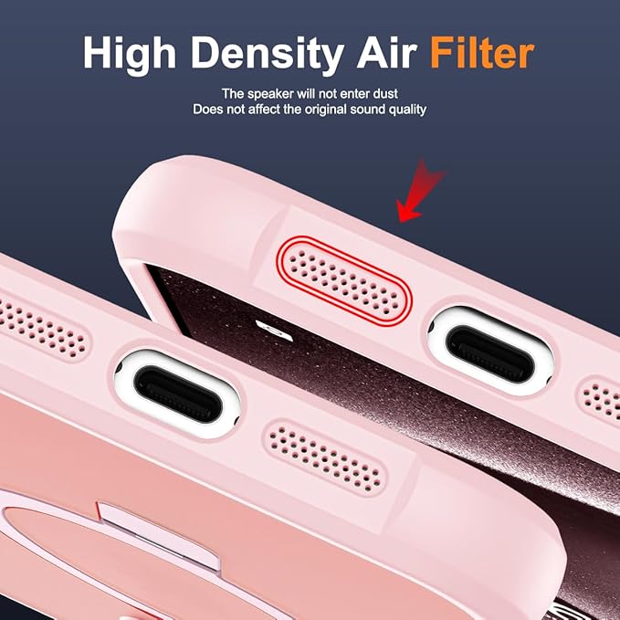 Compatible with iPhone 11 Pro Max Case with Invisible Magnetic O-Ring Stand Military-Grade Translucent Case for iPhone 11 ProMax 6.5" [Compatible with Mag-Safe][Great Grip Feeling], Pink