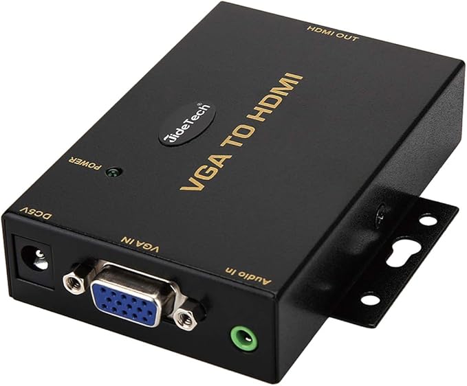 JideTech 1080P VGA to HDMI Converter with 3.5mm Audio Port for PC Laptop Display Computer Mac Projector