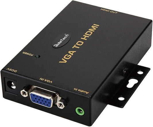JideTech 1080P VGA to HDMI Converter with 3.5mm Audio Port for PC Laptop Display Computer Mac Projector