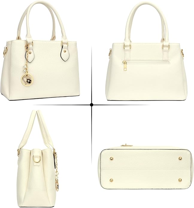 KKXIU Women Satchel Bags Handle Shoulder Handbags and Purses Pockets Zipper Leather Crossbody Bags