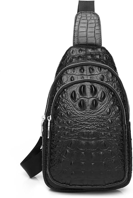 KPYWZER Vintage Leather Sling Bag Backpack for Men Crossbody Shoulder Chest DayPack Backpacks