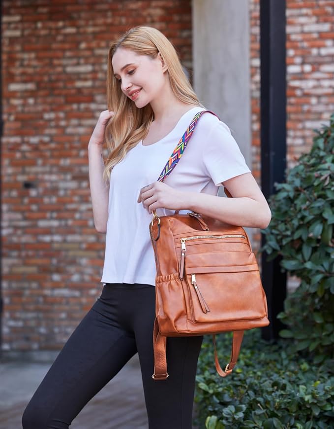 Dora & Liz Womens Backpack Purse Leather Fashion Travel Backpack Purse for Women Designer Ladies Shoulder Bags