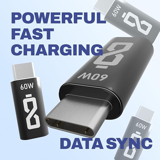 AISLE 3 ESSENTIALS 4-Pack Lightning to USB-C Adapter – Female to Male, 2x 10W & 2x 60W Fast Charging, Type-C Charger Connector for All iPhone 16,15 & Newer Models, iPad, AirPods – Not for Audio