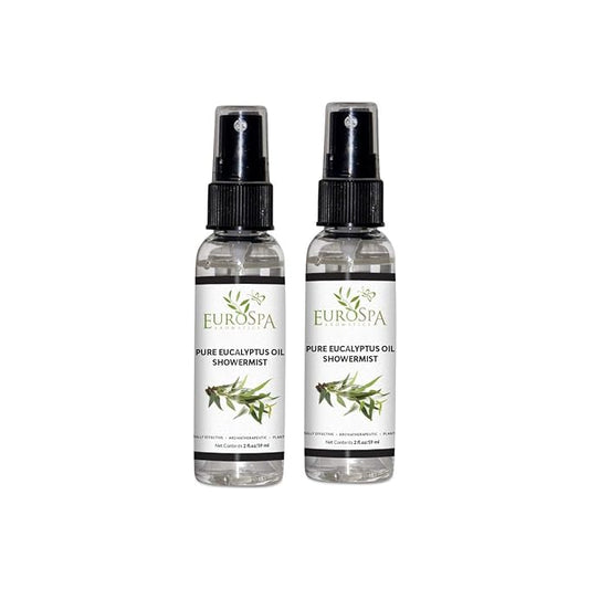 EuroSpa Aromatics Pure Eucalyptus Oil ShowerMist and Steam Room Spray, All-Natural Premium Aromatherapy Essential Oils - Pure Eucalyptus, 2oz, 2 Pack