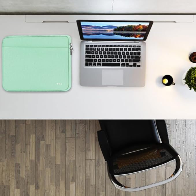 Laptop Sleeve 14 inch, Shockproof Protective Notebook Cover Bag with Accessory Pocket, Durable Carrying Laptop Case Compatible for MacBook HP Lenovo Dell Asus Acer, Light Blue