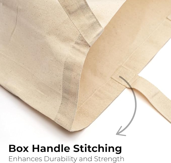 Salt Earth Pack of 5 | 6 | 12 | 24 | 48 – 100% Cotton Reusable Tote Bags – Bulk Grocery, Shopping, DIY, Beach & Gift Use