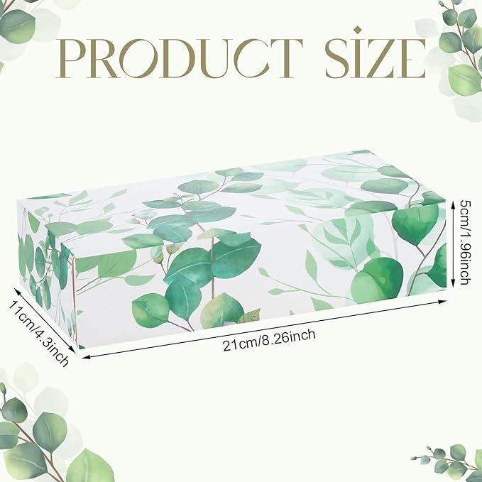 Thenshop 12 Packs Facial Tissues Boxes Bulk Soft Facial Tissues 2 Ply Box Green Eucalyptus Leaves Facial Tissues Boxes Smooth Flat Box of Tissues 120 Tissues Per Box, 1440 Total for Home Office Store