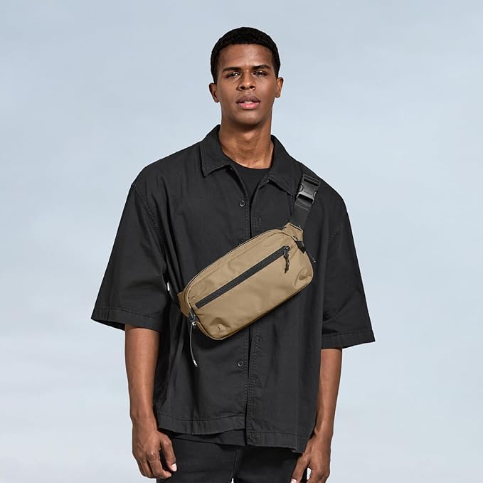 tomtoc 3.5L Sling Bag with RFID Blocking, Crossbody Bag Chest Shoulder Pack for Men and Women, Water-resistant Lightweight Casual Waist Fanny Pack for Travel/Daily Use