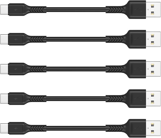 4 Inches USB C Cord Short, 5 Pack Durable USB A to USB Type C Fast Charging Cable for Charging Stations Compatible with Samsung Galaxy Note 10 20 S10 S22 Ultra LG V30 V40