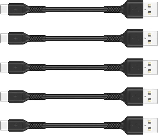 4 Inches USB C Cord Short, 5 Pack Durable USB A to USB Type C Fast Charging Cable for Charging Stations Compatible with Samsung Galaxy Note 10 20 S10 S22 Ultra LG V30 V40
