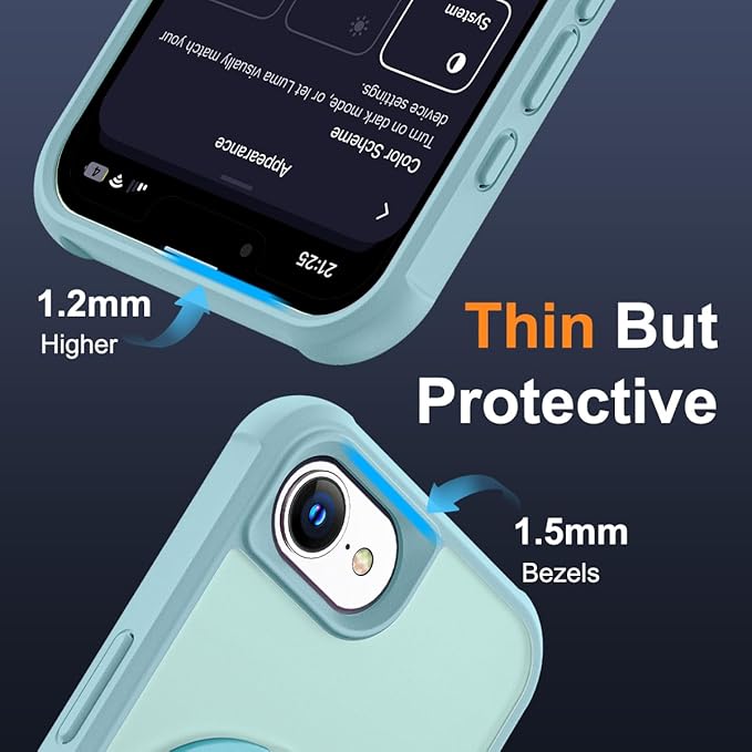 Compatible with iPhone 16E Case with Invisible Magnetic O-Ring Stand Military-Grade Translucent Case for iPhone 16E 6.1" 2025 [Compatible with Mag-Safe][Great Grip Feeling], Blue