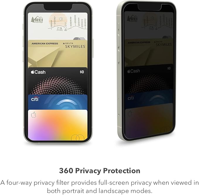 ZAGG Glass Elite Privacy 360 Screen Protector for Apple iPhone 14 Plus - Four-Way Privacy Filter, 5X Tougher, Anti-Fingerprint Technology, InvisibleShield, Easy to Install