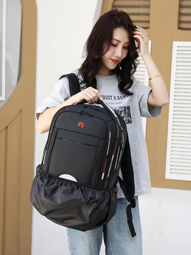 Rolling Backpack for Adults, Backpack with Wheels, Large Wheeled Backpack with Laptop Waterproof Compartment, Roller Backpack on Wheels, Suitable for Leisure Outdoor Business Travel (Red)