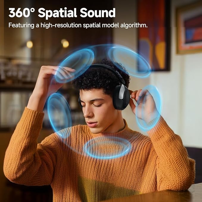 QCY H3 PRO Adaptive ANC Wireless Headphones Over Ear, 50dB Active Noise Cancellation with Multiple Modes, LDAC Hi-Res Wireless Audio, 55H Playtime, Custom EQ via App, Bluetooth 5.4