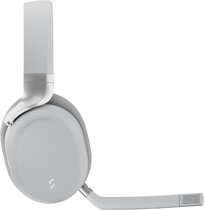 Fractal Design Scape Light - Wireless PC Gaming Headset - Detachable Flip-to-Mute Microphone with Noise Cancellation - Battery Life Up to 40 Hours - Configurable Ambient Lighting - Gray