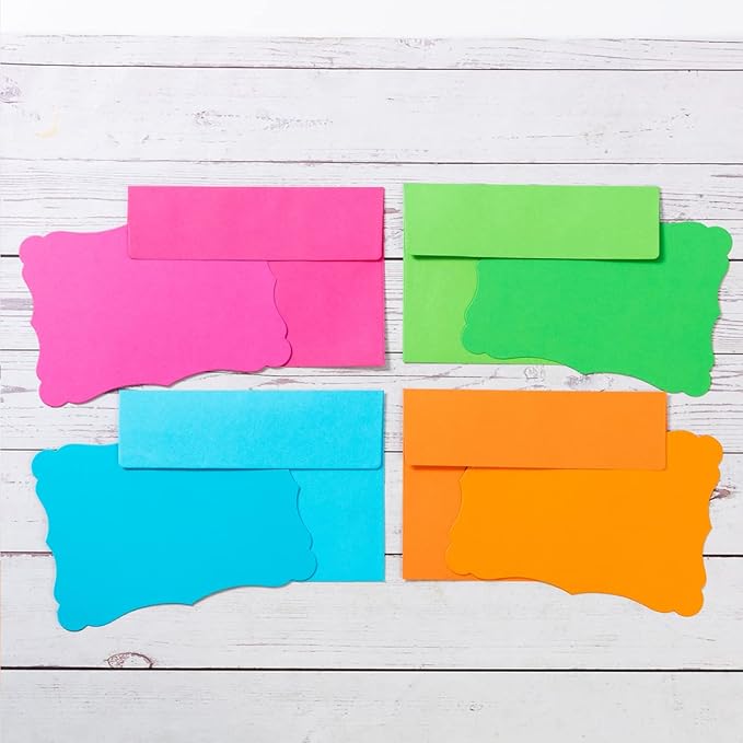 100 Pack 4x6 Envelopes with Colorful Blank 4x6 Cards Self-Adhesive Business Envelopes Invitations Cards Envelopes (Multicolored, A4)