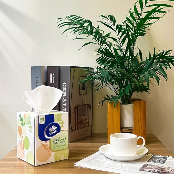3-Ply Ultra Care Facial Tissues, 86 Count Each Box, 8 Cube Boxes