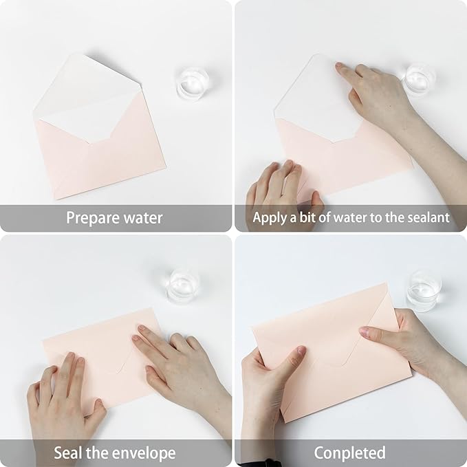 YINUOYOUJIA 50 PCS Pearl Brush Pink Envelopes A7,5 x 7 Brush Pink Shimmer Envelopes for Invitation,Perfect for Wedding Invitation Cards,Birthday RSVP Invite,5.25 x 7.25 inches