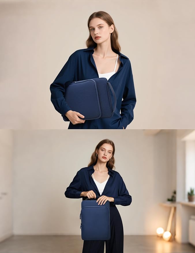 HYZUO 13.3-14 Inch Laptop Bag Sleeve for MacBook Pro 14 M4 M3 M2 M1, MacBook Air/Pro 13.3, 13.8"/13.5" Surface Laptop/Book, Notebook Case for 13" Dell Lenovo ThinkPad HP Asus Acer, Navy Blue