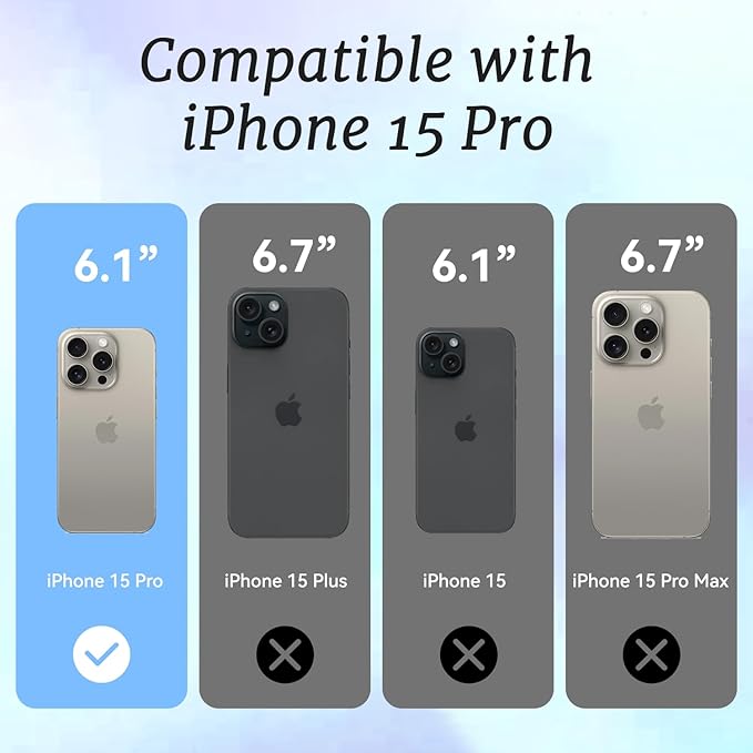 for iPhone 15 Pro Case, Impressionist Floral Landscape Pattern, Military-Grade Drop Protection, Cute Soft Slim TPU Protective Cover with Camera Lens Protection for Women & Girls