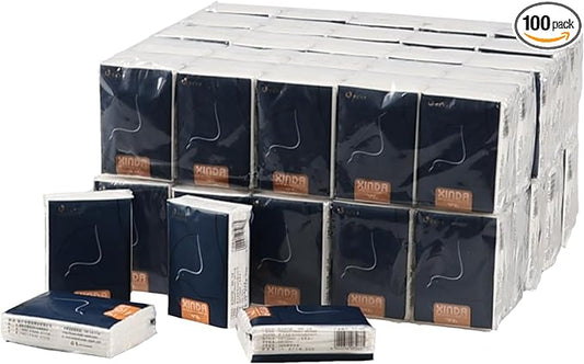 100 Packs Mini Facial Tissue, Travel Size Tissues, 4 Ply Soft Facial Tissues