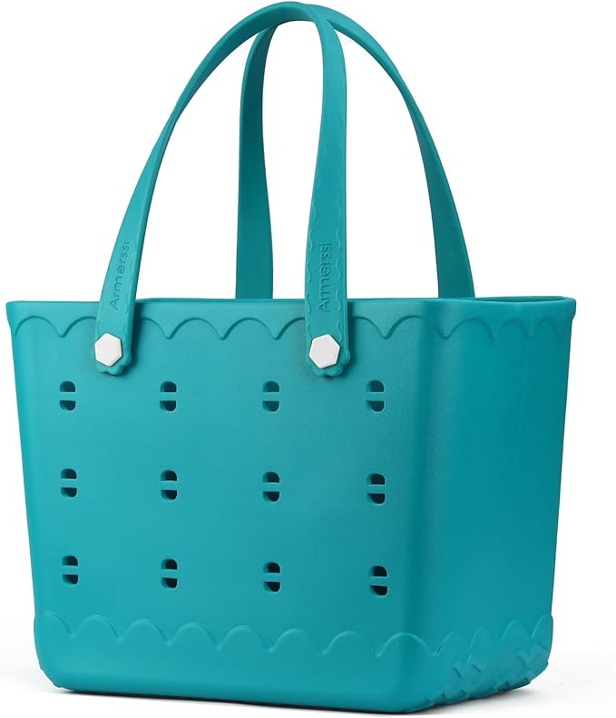 Armerssi Rubber Tote Bag For Women Large Rubber Beach Bag Waterproof Washable Handbag Durable Tote Bag Beach Swimming Travel