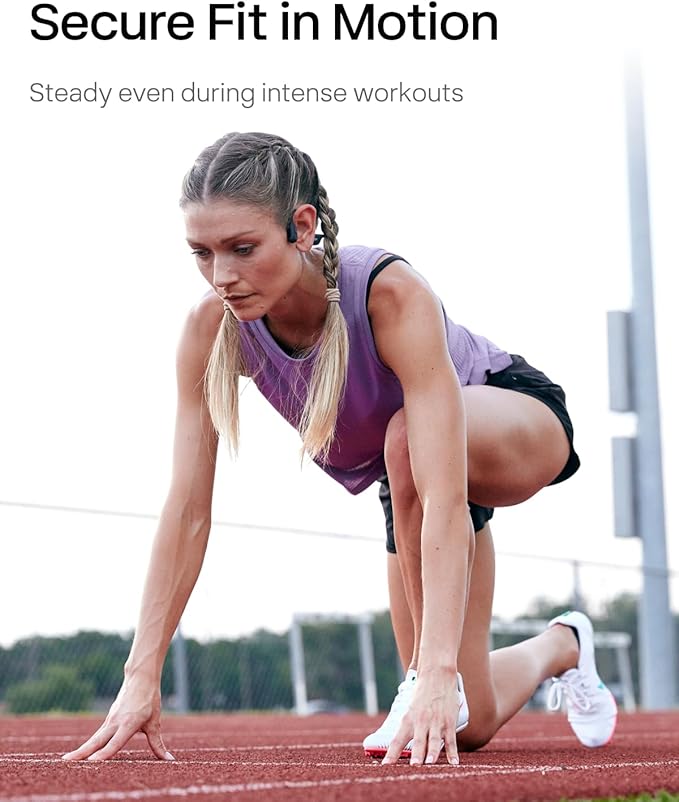 SHOKZ OpenRun Pro - Open-Ear Bluetooth Bone Conduction Sport Headphones, Sweat Resistant Wireless Earphones for Workouts and Running with Premium Deep Bass- Built-in Mic, with Hair Band, Black