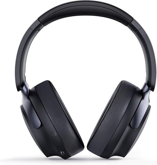 RORSOU B8 Bluetooth Headphones Over Ear, 6 EQ Music Modes and 50H Playtime Deep Bass Wireless Headphones with Mic, Lightweight Folding HiFi Stereo Headset for iPad/Travel/Tablet/PC/Home Space Black