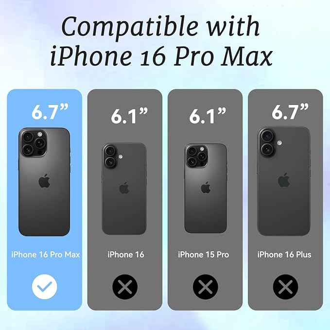 for iPhone 16 Pro Max Case, Elegant Floral Pattern with Pastel Flowers, Military-Grade Drop Protection, Cute Soft Slim TPU Protective Cover with Camera Protection for Women & Girls