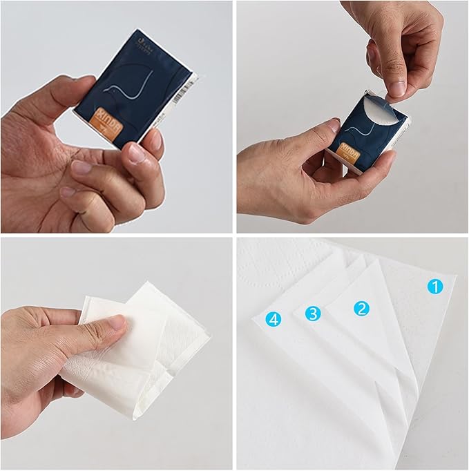 120 Packs Pocket Packs Facial Tissues, 4 Ply Travel Size Tissues, Soft and Unscented