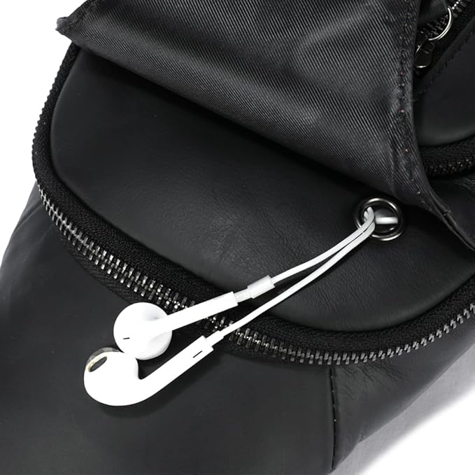 Sling Bag for Men Genuine Leather Chest Bag Crossbody Backpack Travel Hiking Outdoor Sports