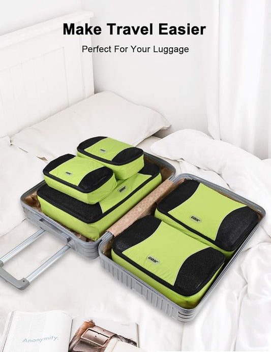 GOX Ultra Light 5 piece Packing Cubes Travel Luggage Organizer 1 Large 2 Medium 2 Small