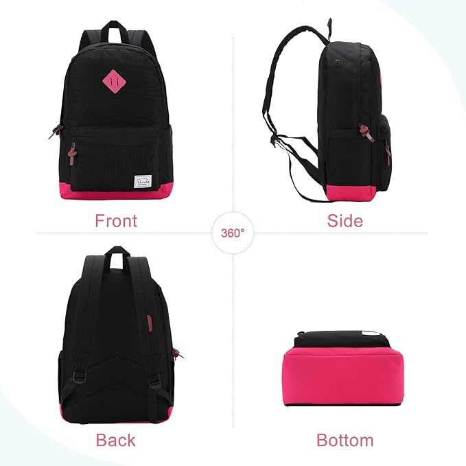 Backpack for Men Women,VASCHY Classic Water-resistant Lightweight Travel School Backpack Casual Daypack
