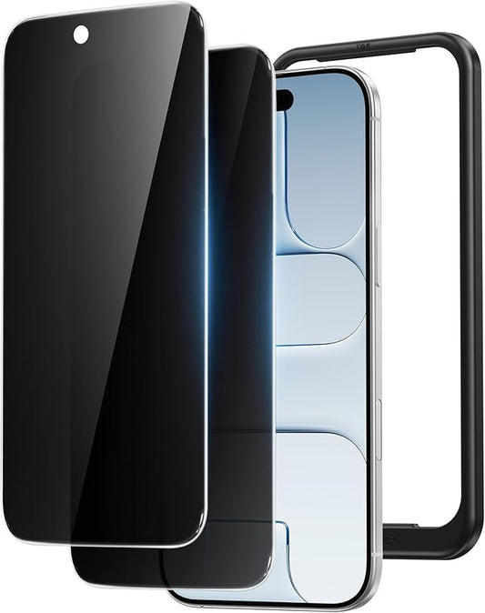 NIMASO for iPhone Air Screen Protector Privacy 6.5-Inch, 2 Pack 9H Hardness Anti-Spy Tempered Glass Military Grade Shatterproof, Anti-Scratch, with Easy Installation Tool
