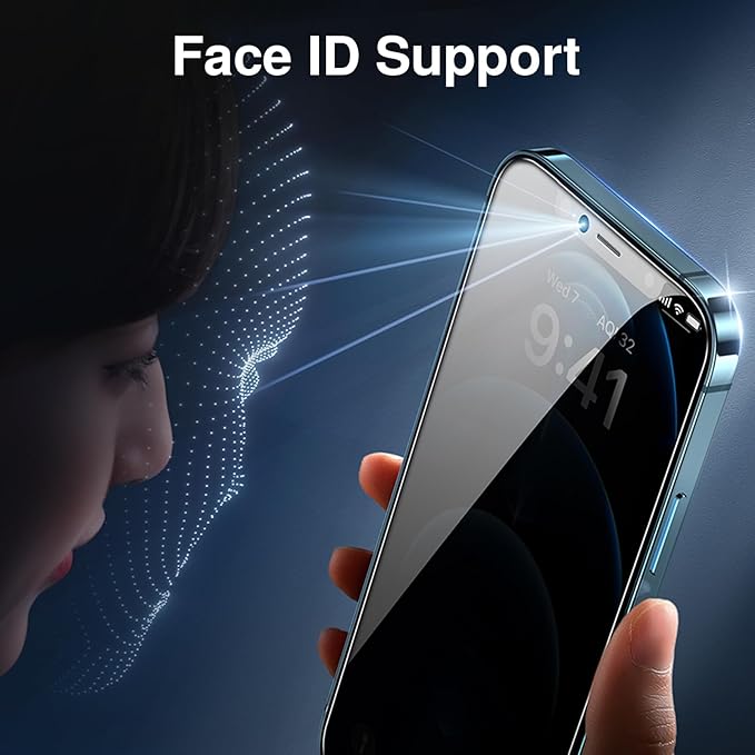 SMARTDEVIL 2+2Pack Privacy Screen Protector for iPhone 12 with Camera Lens Protector,Shatterproof Tempered Glass [True 28°Anti Spy] [9H Hardness] [Automatic Dust-Elimination Install] [Bubble Free]