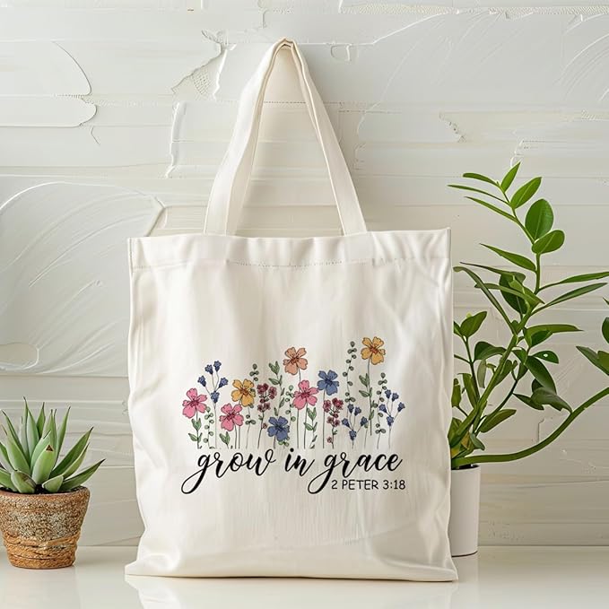 Canvas Tote Bag Aesthetic for Women,Reusable Canvas Cute Shoulder Bag for Grocery, Shopping, Beach & Daily Use