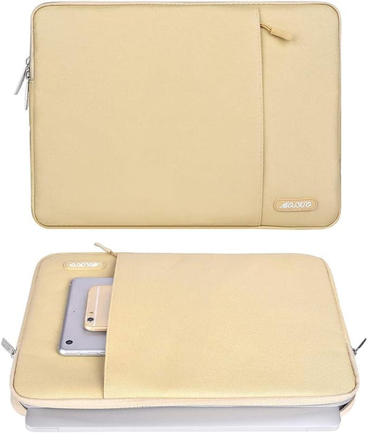 MOSISO Laptop Case 13 inch, 13 inch Laptop Sleeve Compatible with MacBook Air M4 M3 M2 M1 2025-2018 / Pro M2 M1 2025-2016, Polyester Vertical Computer Sleeve Bag with Pocket, Camel