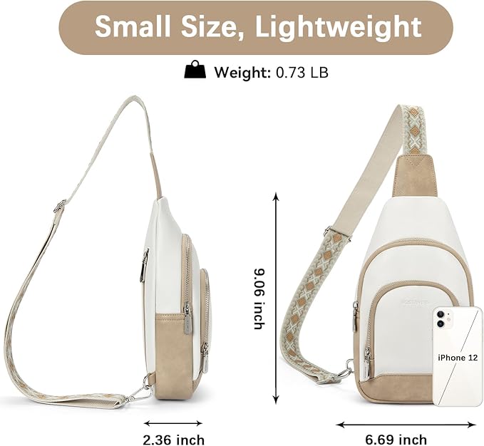 BOSTANTEN Sling Bag for Women Leather Crossbody Bag Vintage Cross Body Purse for Travel with Guitar Strap, Bohemian Style